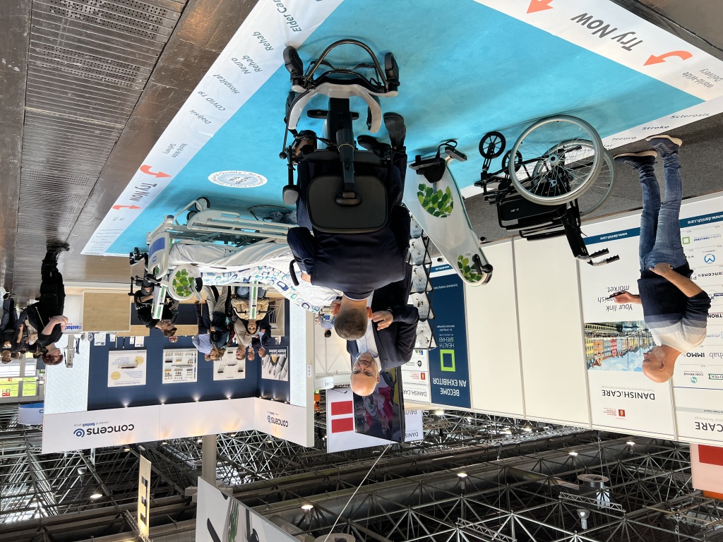 Exercisers for wheelchair, chair and hospital bed. Lemco-mobility Rehacare 2022 excibit.
